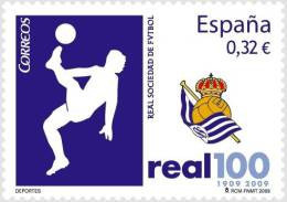 ESPAÑA 2009 - DEPORTES. CENTENARIO REAL SOCIEDAD DE FUTBOL - EDIFIL Nº 4504 - Yvert 4144 - Equipos Famosos