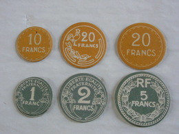 Éducatif Scolaire 6 Pièces Monnaie Carton Uniface Anciens & Nouveaux Francs. - Other & Unclassified