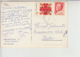 Nova Gorica Cancelation Red Cross Surcharge 1968 (sl016) Slovenia Trenta Postcard - Covers & Documents