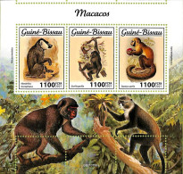 A7581 - GUINE BISSAU - ERROR MISPERF Stamp Sheet -  2021 - Monkeys - Singes