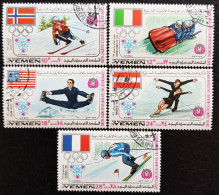 Yémen Royaume 1968 Airmail - National Flags With Venues For The Winter Olympic   Stampworld N° 569 à 573 Série Complète - Yemen