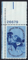 !a! USA Sc# 1155 MNH SINGLE From Upper Left Corner W/ Plate-# 26679 - Handicapped - Nuevos