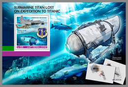 SIERRA LEONE 2023 MNH Submarine U-Boote Titanic S/S – OFFICIAL ISSUE – DHQ2407 - Sous-marins
