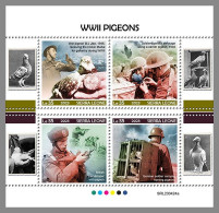 SIERRA LEONE 2023 MNH WWII Pigeons Tauben M/S – OFFICIAL ISSUE – DHQ2407 - Columbiformes