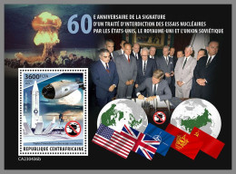 CENTRAL AFRICAN 2023 MNH John F. Kennedy Nuclear Test Ban Treaty S/S – OFFICIAL ISSUE – DHQ2407 - Kennedy (John F.)