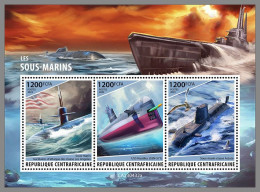 CENTRAL AFRICAN 2023 MNH Submarines U-Boote M/S – OFFICIAL ISSUE – DHQ2407 - Sottomarini