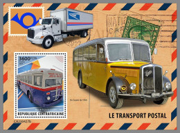 CENTRAL AFRICAN 2023 MNH Postal Transport Postfahrzeuge S/S – OFFICIAL ISSUE – DHQ2407 - Posta