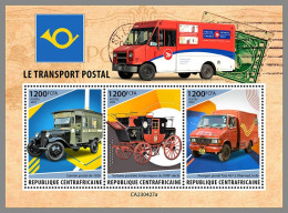 CENTRAL AFRICAN 2023 MNH Postal Transport Postfahrzeuge M/S – OFFICIAL ISSUE – DHQ2407 - Posta