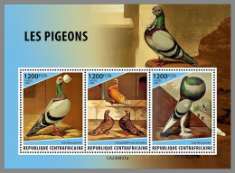 CENTRAL AFRICAN 2023 MNH Pigeons Tauben Doves M/S – OFFICIAL ISSUE – DHQ2407 - Tauben & Flughühner