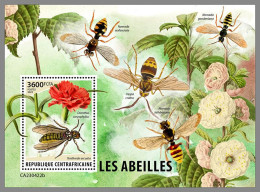 CENTRAL AFRICAN 2023 MNH Bees Bienen S/S – OFFICIAL ISSUE – DHQ2407 - Abeilles