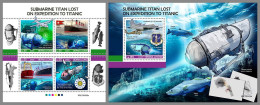 SIERRA LEONE 2023 MNH Submarine U-Boote Titanic M/S+S/S – IMPERFORATED – DHQ2407 - Submarinos