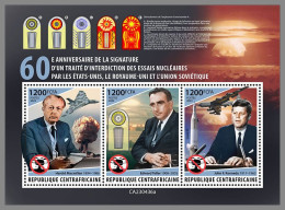 CENTRAL AFRICAN 2023 MNH John F. Kennedy Nuclear Test Ban Treaty M/S – IMPERFORATED – DHQ2407 - Kennedy (John F.)