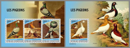CENTRAL AFRICAN 2023 MNH Pigeons Tauben Doves M/S+S/S – IMPERFORATED – DHQ2407 - Tauben & Flughühner