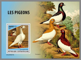 CENTRAL AFRICAN 2023 MNH Pigeons Tauben Doves S/S – IMPERFORATED – DHQ2407 - Palomas, Tórtolas