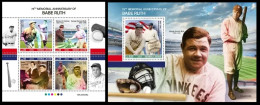 Sierra Leone  2023 75th Memorial Anniversary Of Babe Ruth. (438) OFFICIAL ISSUE - Honkbal