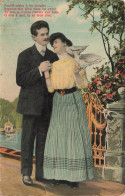 COUPLE - Faut-il Croire à Tes Paroles - Regarde Moi Bien - Couple Avec Des Colombes - Carte Postale Ancienne - Parejas