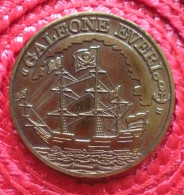 Jeton Token Pirate Liberté Freiheit Galeone Everi Galion Bronze Ou Cuivre Diam 3.2 Cm 14 G - Other & Unclassified