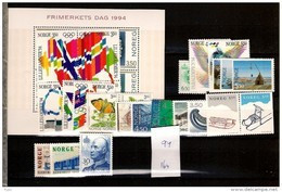 1994 MNH Norwegen, Year Complete According To Michel, Postfris - Années Complètes