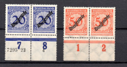 DR 1923 Dienstmarken D 102/03 UR Mit Teil Hann In Paare Postfrisch - Dienstzegels