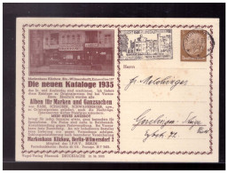 DT- Reich (023779) Privat Ganzsache PP122/ B17/04 Ladenansicht, Die Neuen Kataloge 1935, Gelaufen Nowawes 8.1.1935 - Privat-Ganzsachen