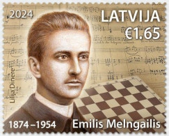 Latvia Lettland Lettonie 2024 150th Anniversary Of Emils Melngailis Composer Chess Player Stamp MNH - Lettonie