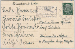 56623 - GERMANY - POSTAL HISTORY - 1936 Olympic Postmark On Postmark - Zomer 1936: Berlijn