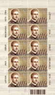 Latvia Lettland Lettonie 2024 150th Anniversary Of Emils Melngailis Composer Chess Player Sheetlet MNH - Lettonie