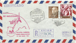 ESPAÑA,  CARTA AEREA  CONMEMORATIVA,  AÑO  1961 - Storia Postale
