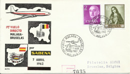 ESPAÑA,  CARTA AEREA  CONMEMORATIVA,  AÑO  1962 - Storia Postale