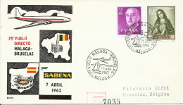 ESPAÑA,  CARTA AEREA  CONMEMORATIVA,  AÑO  1962 - Cartas & Documentos