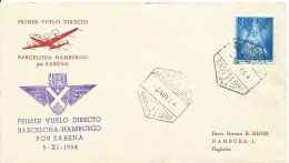 ESPAÑA,  CARTA AEREA  CONMEMORATIVA,  AÑO  1954 - Lettres & Documents