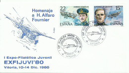 ESPAÑA, SOBRE CONMEMORATIVO  AEREO,  AÑO  1980 - Covers & Documents