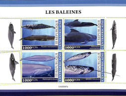 A7325 - CENTRAFRICAINE - ERROR MISPERF Stamp Sheet - 2022 - Whales - Wale