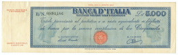 5000 LIRE TITOLO PROVVISORIO MEDUSA REPUBBLICA ITALIANA 08/09/1947 BB+ - Otros & Sin Clasificación