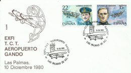 ESPAÑA, SOBRE CONMEMORATIVO  AEREO,  AÑO  1980 - Covers & Documents