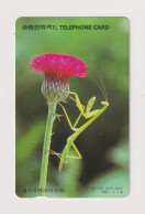 SOUTH KOREA - Flower And Praying Mantis Magnetic Phonecard - Korea, South