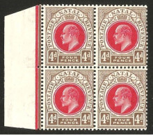 Natal KEVII 1902. 4d Carmine And Cinnamon. SACC 115**, SG 133**. - Natal (1857-1909)