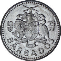 Barbade, 10 Dollars, Neptune, 1975, Proof, Argent, FDC, KM:17a - Barbados