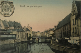 Gent - Gand  // Le Quai De La Grue (niet Standaard) (Kleur En Wasgoed Aan De Lijn) 1910 - Gent