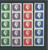 Canada Mnh Rare Coil Strips Very Fresh Sg532 Set Of 4 - Unused Stamps
