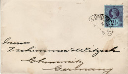 GREAT BRITAIN 1891 LETTER SENT FROM LONDON TO CHEMNITZ - Cartas & Documentos