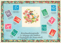 TIMBRES - Le Langage Des Timbres - Max Künzli Zürich - Fleurs - Carte Postale Ancienne - Stamps (pictures)