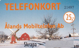 ALAND ISLANDS - Winter Landscape, Alands Mobiltelefon Prepaid Card 25 Mk, Tirage 3500, 02/98, Mint - Aland