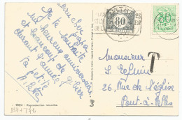 N° 42 (80c Gris) Sur Carte-vue Insuffisamment Affranchie Au N° 857 (80c émeraude) , De Liège Vers Pont-à-Celles (1956) - Storia Postale