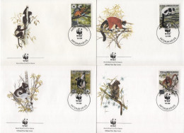 MADAGASKAR MALAGASY 1988 WWF W.W.F. Tiere Monkey Fauna Animals Monkeys FDC Set X4 - FDC