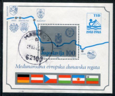 YUGOSLAVIA 1985 Danube Regatta Block Used.  Michel Block 26 - Used Stamps