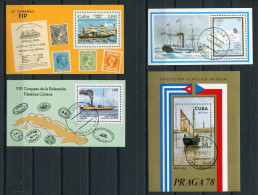 Cuba.  4 Blocks - "Ships". All USED - Hojas Y Bloques