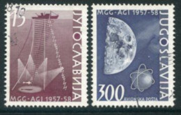 YUGOSLAVIA 1958 International Geophysichal Year Used.  Michel 868-69 - Oblitérés