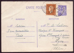 France, Carte Postale Du 24 Mai 1945 De Paris Pour Lyon - Altri & Non Classificati