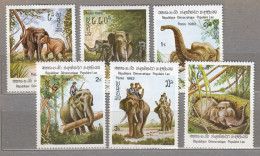 LAOS 1982 Animals Elephants Mi 523-528 MNH(**) #Fauna350 - Olifanten